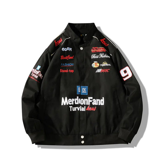 Embroidered Stand Collar Jacket for Men